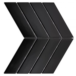 Dunin Royal Chevron Black Matt 31,8x22,4x7 płytka ścienna jodełka