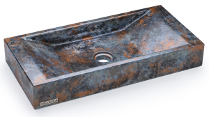 SVIS DESIGN Umywalka nablatowa betonowa SIRIUS BASIC ALCHEMY niebiesko - miedziana 