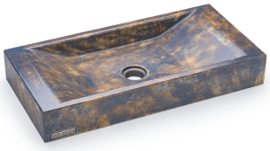 SVIS DESIGN Umywalka nablatowa betonowa SIRIUS BASIC GRANITE niebiesko - szara