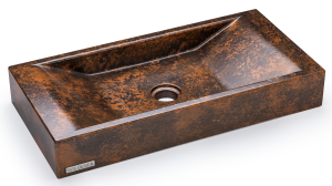 SVIS DESIGN Umywalka nablatowa betonowa SIRIUS BASIC SMOKED METAL miedziano - czarna