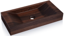 SVIS DESIGN Umywalka nablatowa drewniana SIRIUS SAPELLI lakier matowy