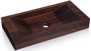 SVIS DESIGN Umywalka nablatowa drewniana SIRIUS SAPELLI lakier matowy