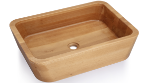 SVIS DESIGN Umywalka nablatowa bukowa 40 cm NOVA lakier półmatowy