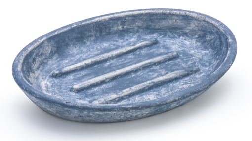 SVIS DESIGN Mydelniczka betonowa 15 cm ORION BASIC FUZZY niebiesko - szara