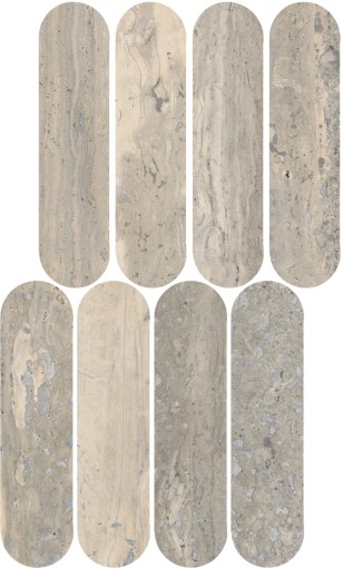 Marazzi Mystone Travertino Silver Lux Mosaico Ovale 20x36,5 M9PK