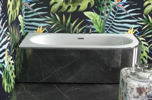 Besco Avita Slim + 150x75 lewa #WAV-150-LPZ wanna narożna do zabudowy z złotym przelewem