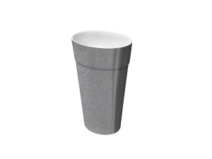 Besco Uniqa Glam Strebrna umywalka wolnostojąca 32x46x84 #UMD-U-WGSW z białym korkiem klik-klak