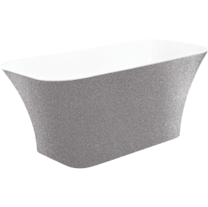 Besco Assos Glam Srebrna wanna wolnostojąca 160x70 #WMD-160-AS z chromowanym korkiem klik-klak