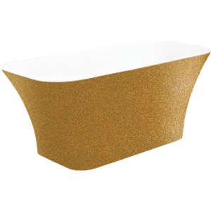 Besco Assos S-Line Glam Złota wanna wolnostojąca 160x70 #WMD-160-ALZ z chromowanym korkiem klik-klak