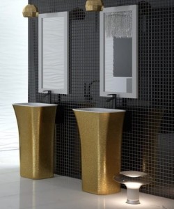 Besco Assos Glam Złota 40x50x85 #UMD-A-WOZ umywalka wolnostojąca