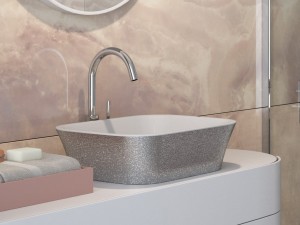 Besco Assos Glam Srebrna 40x50x15 #UMD-A-NBS umywalka nablatowa