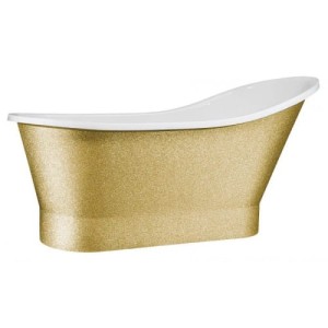 Besco Gloria Glam Złota 160x68 #WMD-160-GLZ wanna wolnostojąca z chromowanym korkiem klik-klak