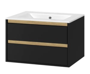 Excellent Tuto MLEX.0103.800.BKBL szafka pod umywalkę 80x50 czarna/dąb