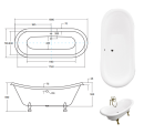 Besco Amelia Glam Srebrna 190x77 #WKA-190+GSG