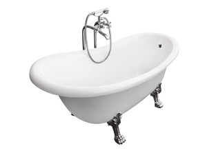 Besco Otylia 160x77 #WKO-160W-CH wanna wolnostojąca z chromowanymi nogami