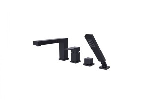 Besco Modern/Varium BW-MV4-CZ czarna-matowa bateria wannowa 4-otworowa