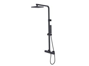 Besco Modern/Varium BP-MVT-CZ czarny-matowy termostatyczny zestaw prysznicowy natynkowy