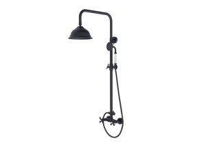 Besco Retro BP-R-CZ czarny-matowy zestaw prysznicowy natynkowy