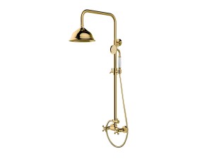 Besco Retro BP-R-ZL złoty zestaw prysznicowy natynkowy