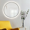 Smartwoods BRIGHT lustro 60 cm okrągłe z oświetleniem LED czarne