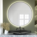 Smartwoods BRIGHT lustro 60 cm okrągłe z oświetleniem LED czarne