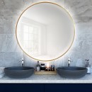 Smartwoods BRIGHT lustro 70 cm okrągłe z oświetleniem LED złote