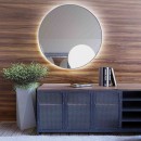 Smartwoods BRIGHT lustro 80 cm okrągłe z oświetleniem LED srebrne