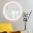 Smartwoods BRIGHT lustro 90 cm okrągłe z oświetleniem LED białe