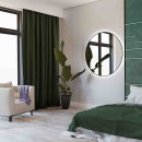 Smartwoods BRIGHT lustro 90 cm okrągłe z oświetleniem LED czarne