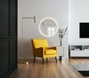 Smartwoods BRIGHT lustro 90 cm okrągłe z oświetleniem LED zlote