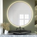 Smartwoods BRIGHT lustro 100 cm okrągłe z oświetleniem LED złote