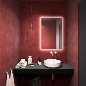 Smartwoods BRIGHT STRAIGHT lustro 90x60 cm prostokątne z oświetleniem LED białe barwa światła ciepła