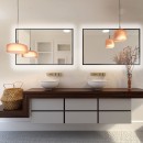 Smartwoods BRIGHT STRAIGHT lustro 90x60 cm prostokątne z oświetleniem LED czarne