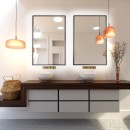 Smartwoods BRIGHT STRAIGHT lustro 90x60 cm prostokątne z oświetleniem LED czarne