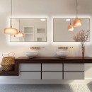 Smartwoods BRIGHT STRAIGHT lustro 90x60 cm prostokątne z oświetleniem LED złote