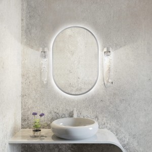 Smartwoods BRIGHT PASTILLE lustro 95x40 cm owalne z oświetleniem LED srebrne barwa światła neutralna