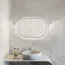 Smartwoods BRIGHT PASTILLE lustro 95x40 cm owalne z oświetleniem LED srebrne