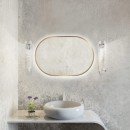 Smartwoods BRIGHT PASTILLE lustro 95x40 cm owalne z oświetleniem LED złote
