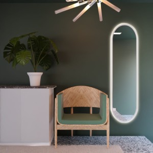 Smartwoods BRIGHT PASTILLE lustro 155x40 cm owalne z oświetleniem LED białe barwa światła zimna