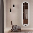 Smartwoods BRIGHT PASTILLE lustro 155x40 cm owalne z oświetleniem LED czarne