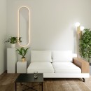 Smartwoods BRIGHT PASTILLE lustro 155x40 cm owalne z oświetleniem LED złote