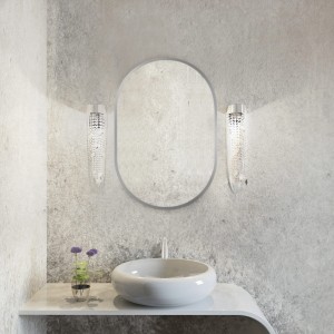 Baltica Design TINY BORDER PASTILLE lustro 95x40 cm owalne srebrne