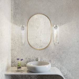 Baltica Design TINY BORDER PASTILLE lustro 95x40 cm owalne złote