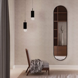 Baltica Design TINY BORDER PASTILLE lustro 155x40 cm owalne czarne