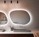 Baltica Design TINY BORDER BRIGHT STAIN IV lustro 50x36 cm nieregularne z oświetleniem LED srebrne