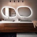 Baltica Design TINY BORDER BRIGHT STAIN IV lustro 50x36 cm nieregularne z oświetleniem LED srebrne