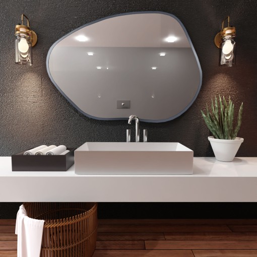 Baltica Design TINY BORDER CONTORNO I lustro 70x50 cm nieregularne srebrne
