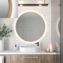 Baltica Design TOP FRAME CADRE lustro 80 cm okrągłe z oświetleniem LED złote