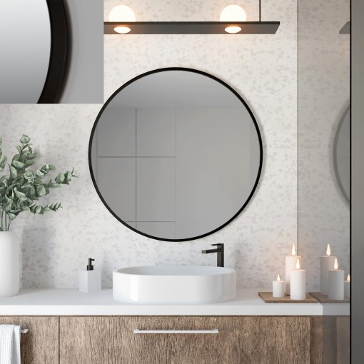 Baltica Design TOP FRAME CADRE lustro 50 cm okrągłe czarne