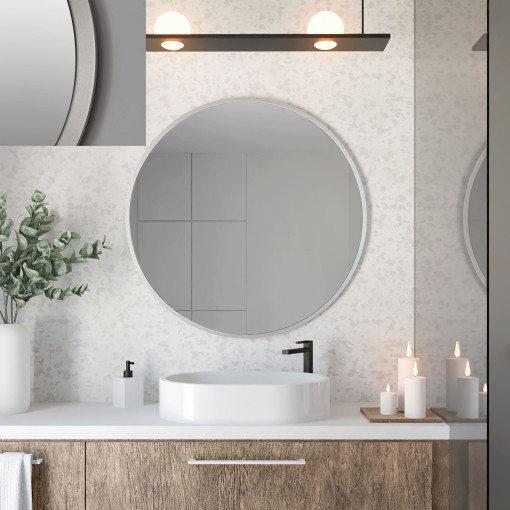 Baltica Design TOP FRAME CADRE lustro 70 cm okrągłe srebrne